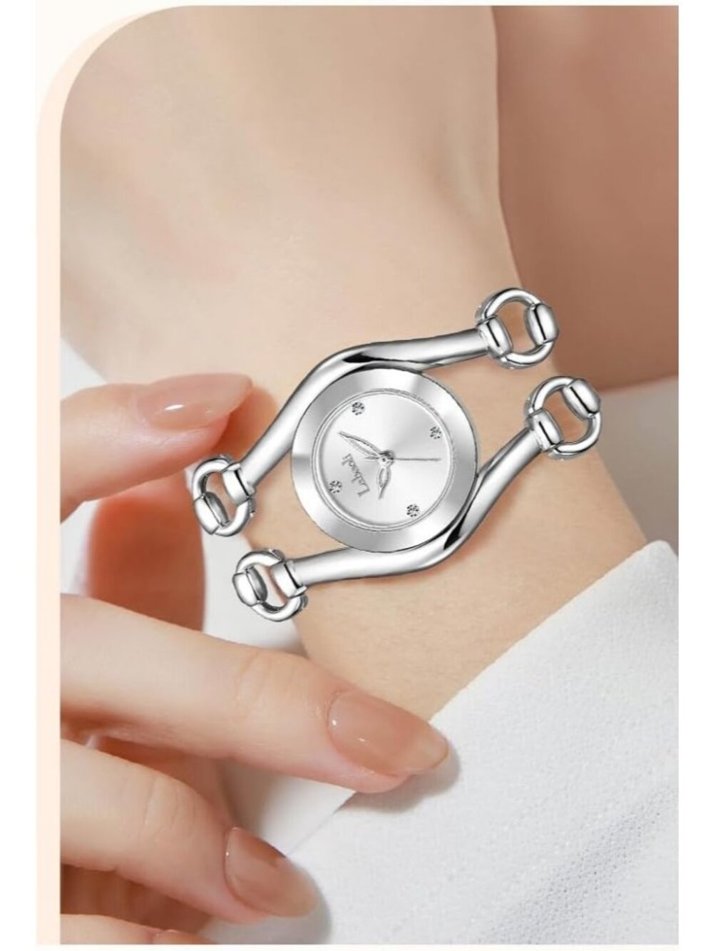 Women's Silver Bracelet Small Oval Analog Quartz Luxury Waterproof Wrist Watches